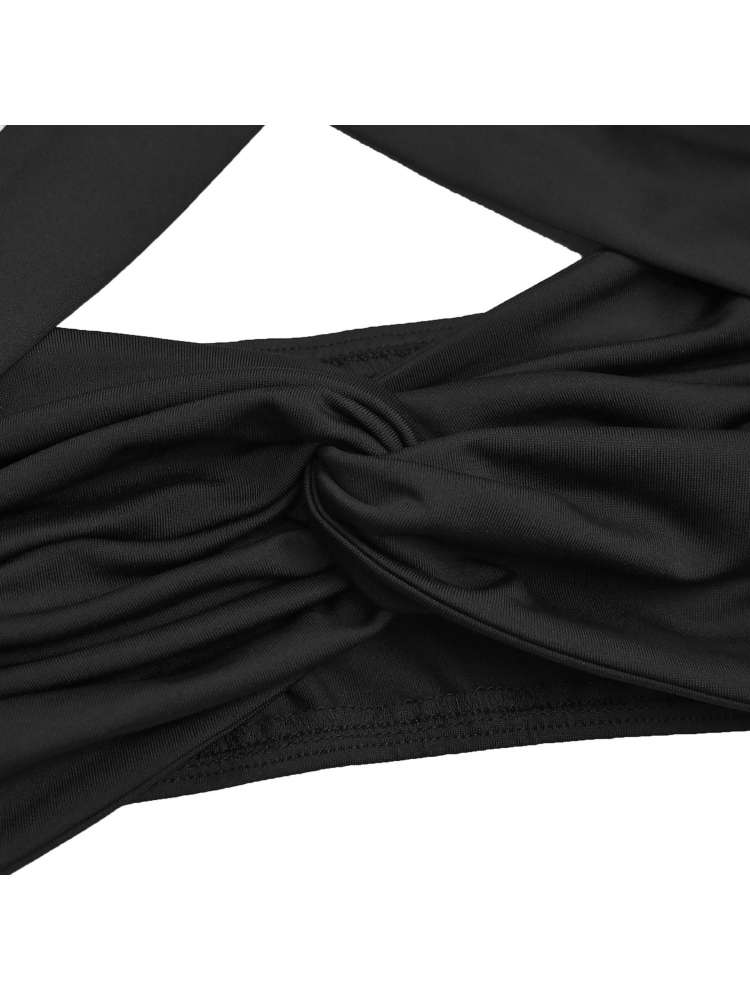 Twist Halter Ruched Capri Pants Sets