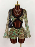 Leopard V Neck Hollow-out Rompers