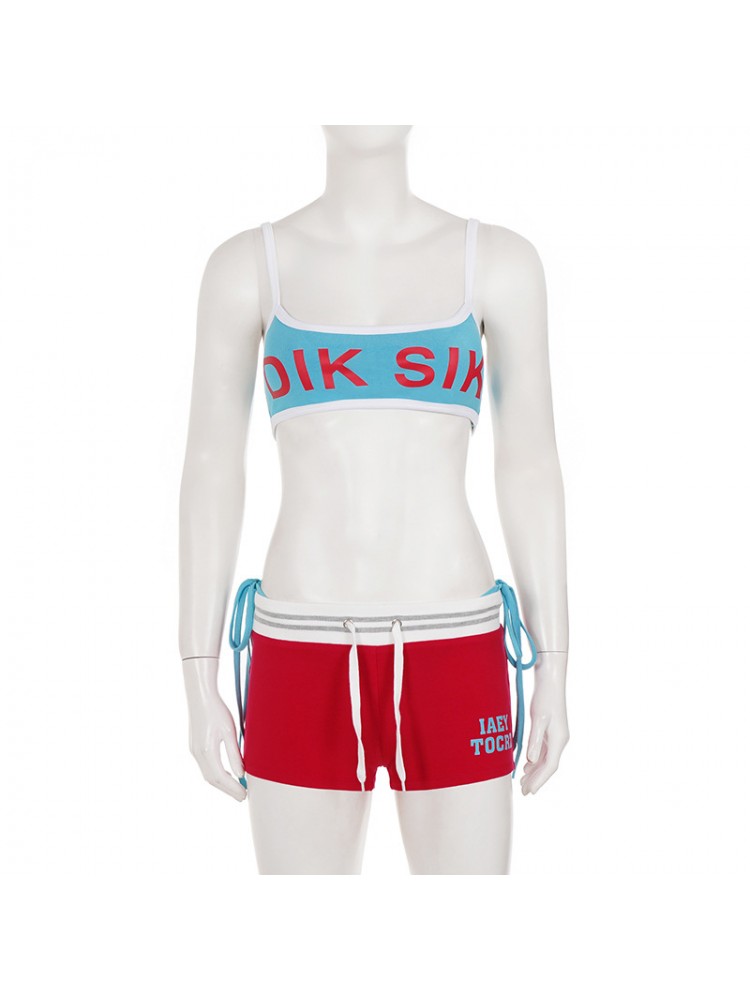 Colorblock Printed Bikinis 3 Piece Sets