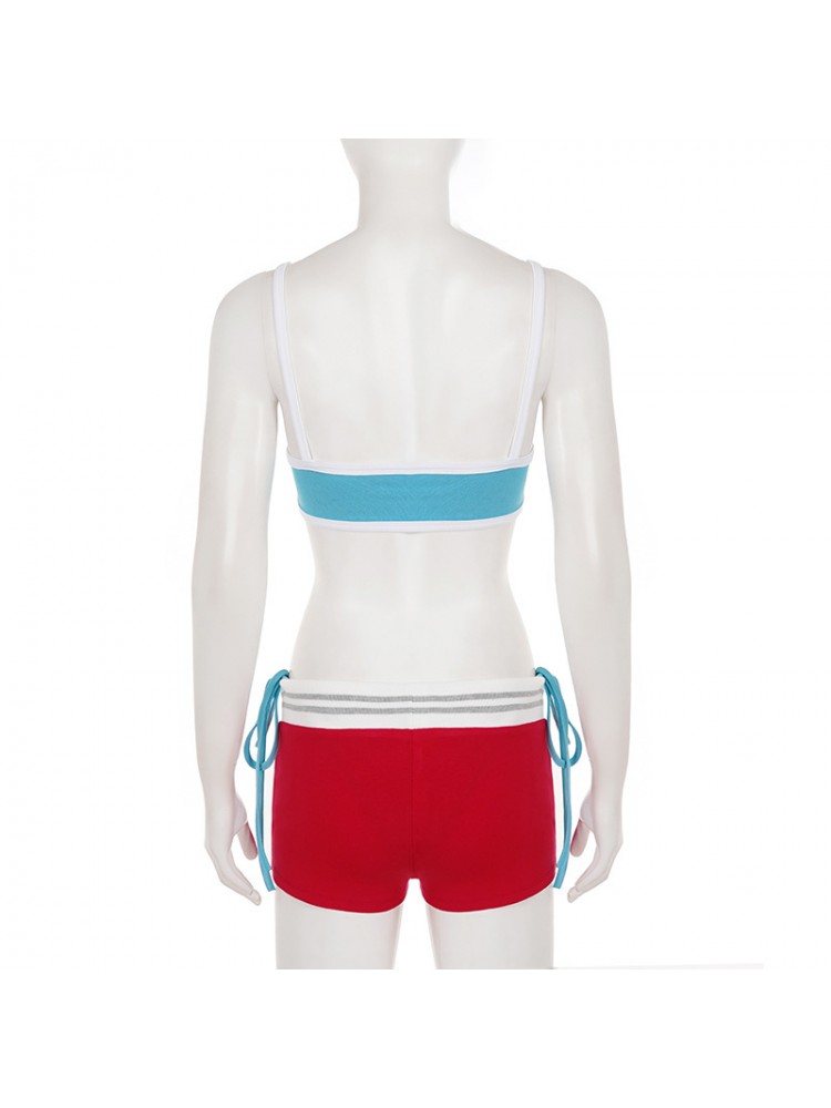Colorblock Printed Bikinis 3 Piece Sets
