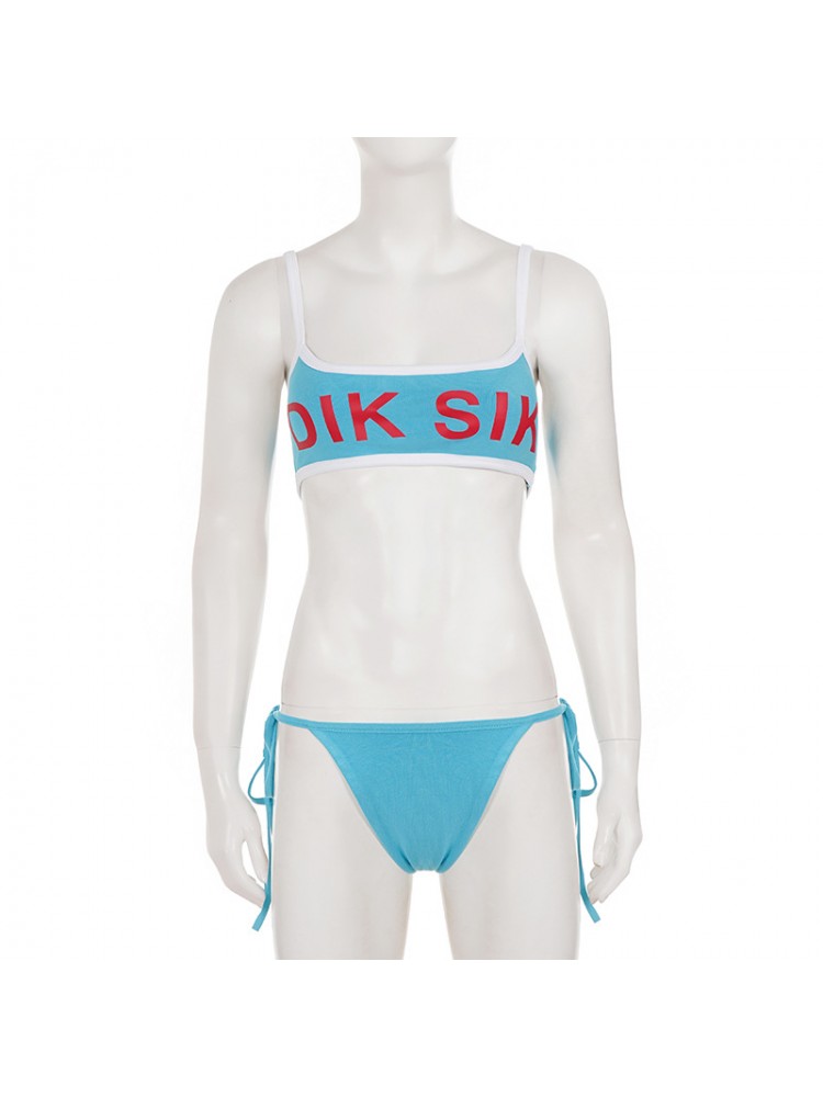 Colorblock Printed Bikinis 3 Piece Sets