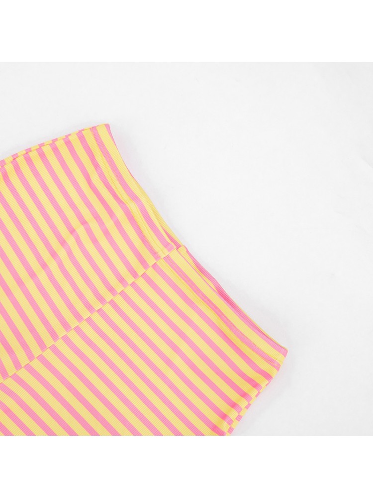 Striped Halter Capri Pants Headband 3 Piece Sets