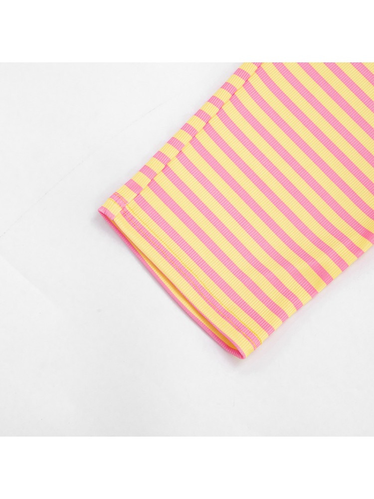 Striped Halter Capri Pants Headband 3 Piece Sets