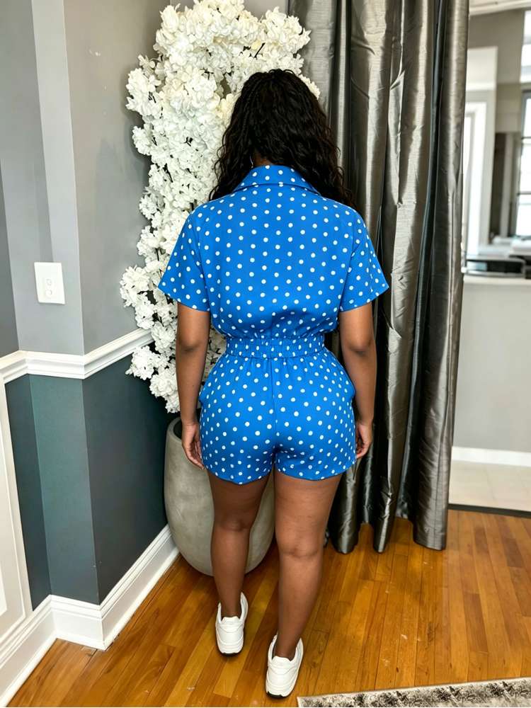 Polka Dots Jackets Lined Short Sets