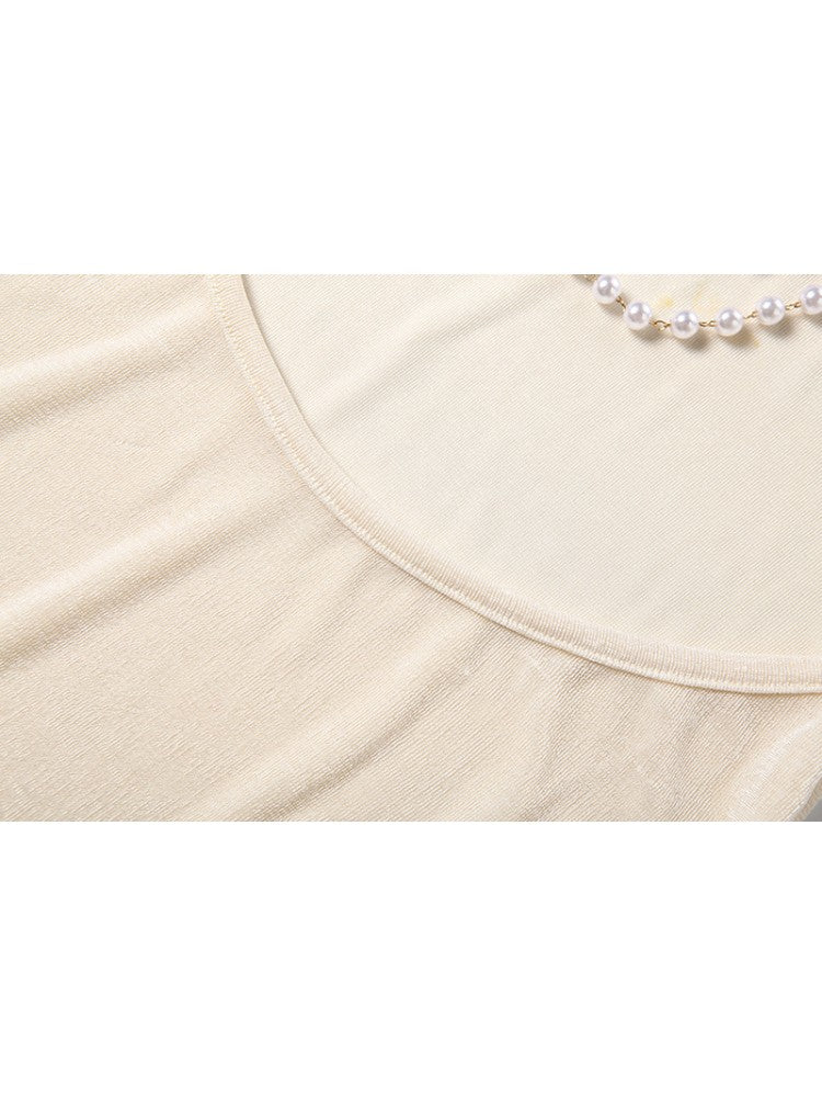 Faux Pearl Halter Backless Maxi Dress